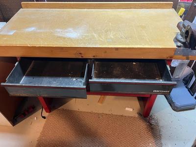 LOT 101B: Craftsman Workbench with Mounted Vice