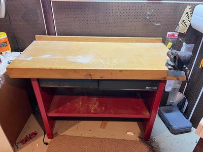 LOT 101B: Craftsman Workbench with Mounted Vice