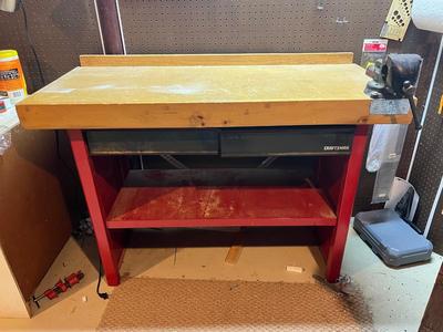 LOT 101B: Craftsman Workbench with Mounted Vice