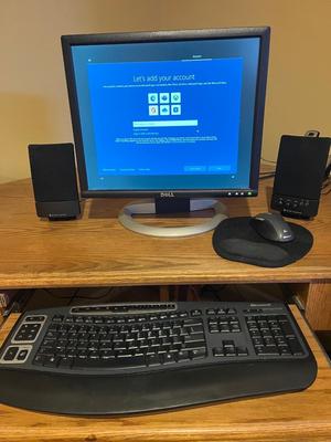 LOT 104B: HP PC Desktop Computer w/ Windows 10, Dell Monitor, Epson Printer & More