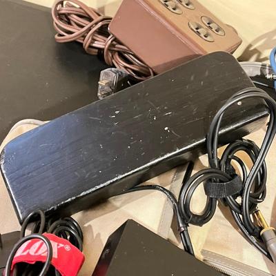 LOT 105B: Big Music Lot - Guitar Case, Sheet Music Stand and Books, Instrument and Mic Stands and More