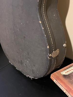 LOT 105B: Big Music Lot - Guitar Case, Sheet Music Stand and Books, Instrument and Mic Stands and More