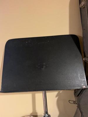 LOT 105B: Big Music Lot - Guitar Case, Sheet Music Stand and Books, Instrument and Mic Stands and More