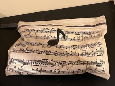 LOT 105B: Big Music Lot - Guitar Case, Sheet Music Stand and Books, Instrument and Mic Stands and More