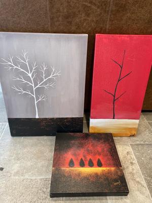 3 canvas art pieces