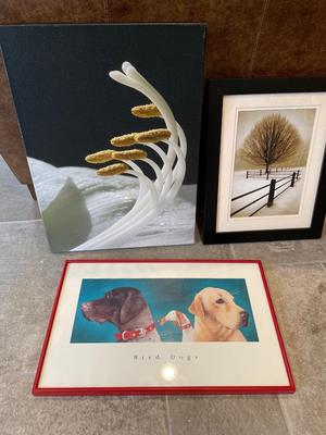 1 canvas, tree & “Bird Dog” wall art