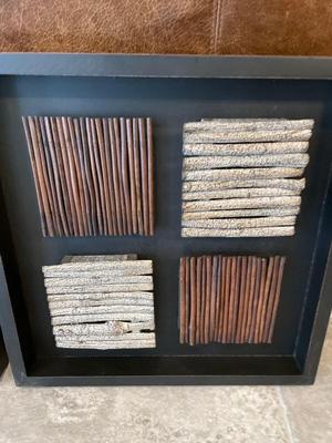 Two bamboo wall art pieces