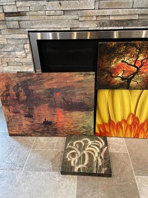 4 canvas art pieces