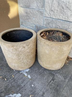 Two fiberglass pots