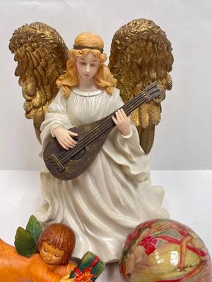 Christmas Decor Lot - Angels, Shell Ornaments and Glass Ornaments