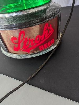 Vintage Stroh's Advertising Beer Sign Light Bar Lantern Nautical