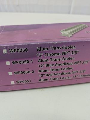 Aluminum Transmission Cooler 1/2" Chrome NPT 3/8"