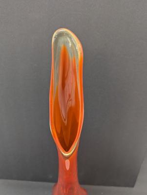 Vintage Viking Amber To Red Swung Vase 22" Tall #12