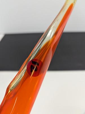 Vintage Viking Amber To Red Swung Vase 22" Tall #12