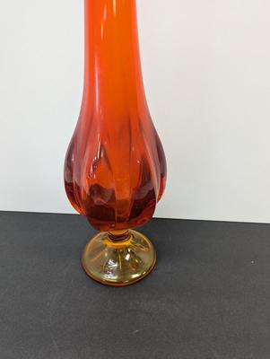 Vintage Viking Amber To Red Swung Vase 22" Tall #12