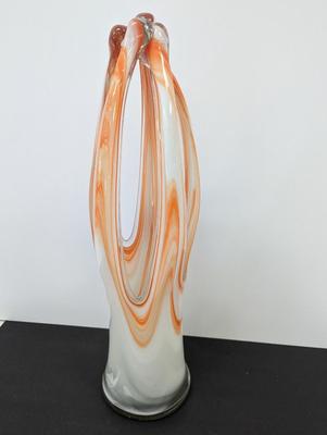 Vintage Creamsicle Swirl Modern Contemporary Art Glass Approx 22 1/2" Tall #13