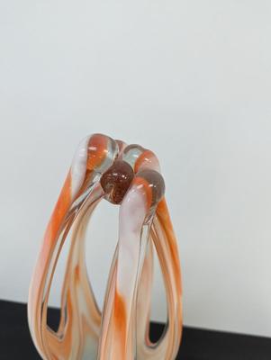 Vintage Creamsicle Swirl Modern Contemporary Art Glass Approx 22 1/2" Tall #13