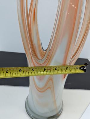 Vintage Creamsicle Swirl Modern Contemporary Art Glass Approx 22 1/2" Tall #13