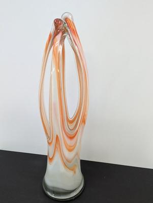 Vintage Creamsicle Swirl Modern Contemporary Art Glass Approx 22 1/2" Tall #13