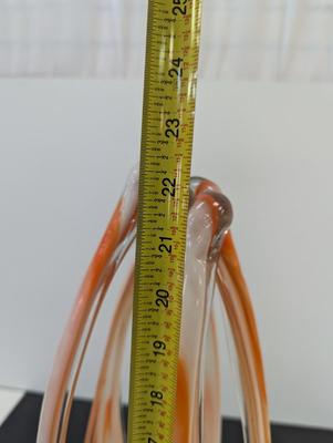Vintage Creamsicle Swirl Modern Contemporary Art Glass Approx 22 1/2" Tall #13
