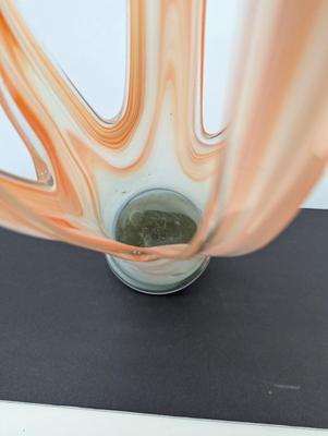 Vintage Creamsicle Swirl Modern Contemporary Art Glass Approx 22 1/2" Tall #13