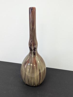 Glazed Marked Modern Ceramic Vase Approx 16 1/4" Tall #15