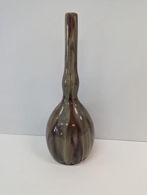 Glazed Marked Modern Ceramic Vase Approx 16 1/4" Tall #15