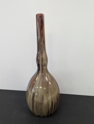 Glazed Marked Modern Ceramic Vase Approx 16 1/4" Tall #15