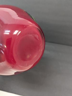 Multicolored Marbled Murano Style Glass Vase Approx 15 1/2" Tall #16