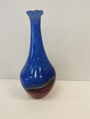 Blue Glass Vase Approx 14 1/4" Tall #22