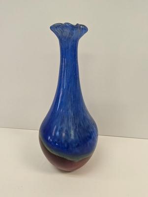 Blue Glass Vase Approx 14 1/4" Tall #22