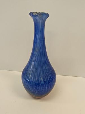 Blue Glass Vase Approx 14 1/4" Tall #22
