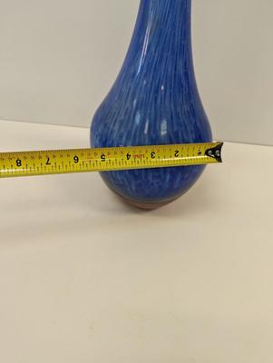 Sale Photo Thumbnail #953: Blue Glass Vase Approx 14 1/4" Tall #22