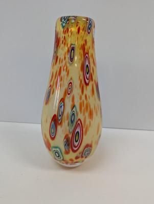 Murano Millefiori Style Glass Vase Approx 13" Tall #23