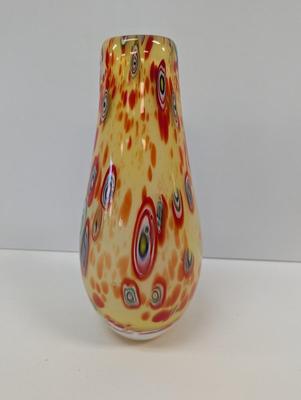 Murano Millefiori Style Glass Vase Approx 13" Tall #23