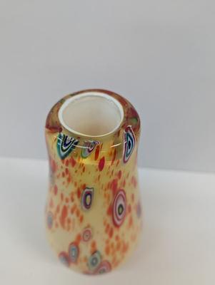 Murano Millefiori Style Glass Vase Approx 13" Tall #23