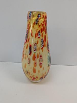 Murano Millefiori Style Glass Vase Approx 13" Tall #23