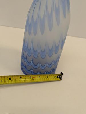 Blue Frosted Vase Approx 13 1/2" Tall #26
