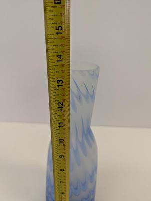 Blue Frosted Vase Approx 13 1/2" Tall #26