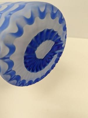 Blue Frosted Vase Approx 13 1/2" Tall #26