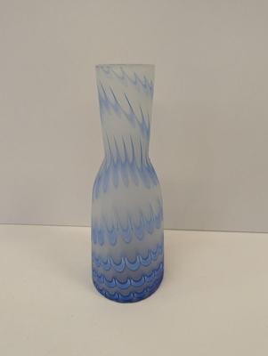 Blue Frosted Vase Approx 13 1/2" Tall #26