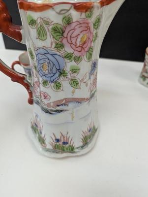 Hand Painted 1930's Era Geisha Girl Chocolate Set