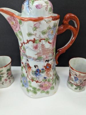 Hand Painted 1930's Era Geisha Girl Chocolate Set