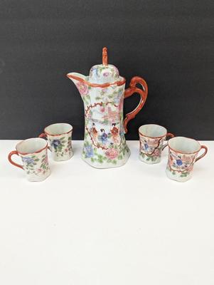 Hand Painted 1930's Era Geisha Girl Chocolate Set