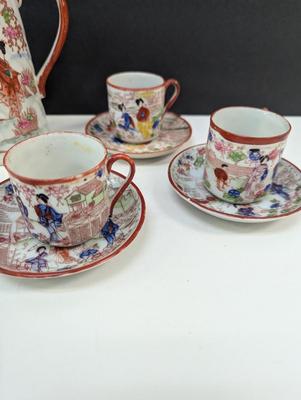 Hand Painted 1930's Era Geisha Girl Tea/Coffee Set