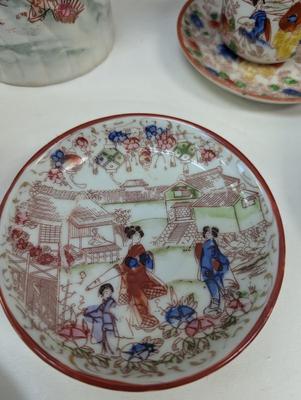 Hand Painted 1930's Era Geisha Girl Tea/Coffee Set