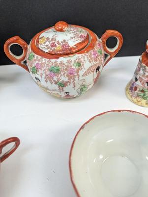 Hand Painted 1930's Era Geisha Girl Tea Set