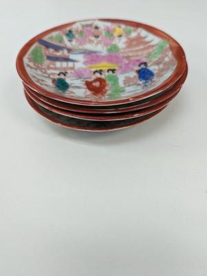 Hand Painted 1930's Era Geisha Girl Plates