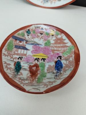 Hand Painted 1930's Era Geisha Girl Plates