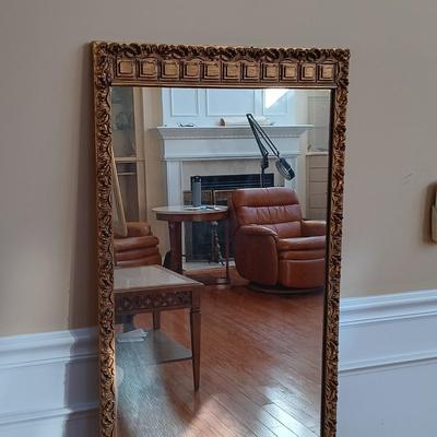 LOT 500: Vintage Gold Gilt Long Mirror 2' x 4-1/2'